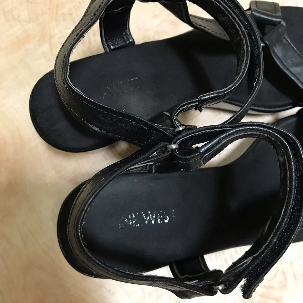 Nine West Marcio Wedges Leather Sandals Size 6.5
